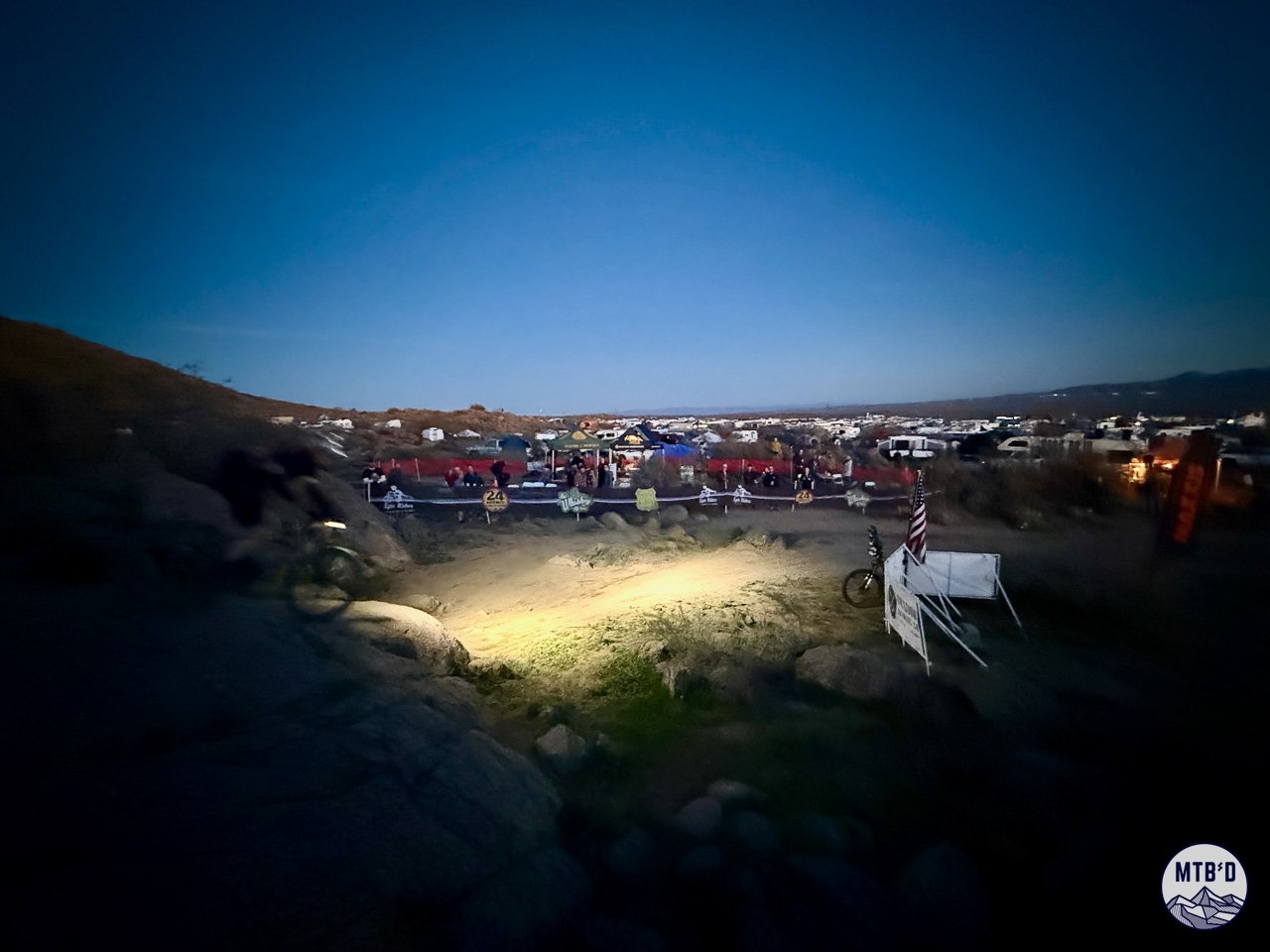 View of 24 HOP town at twilight.