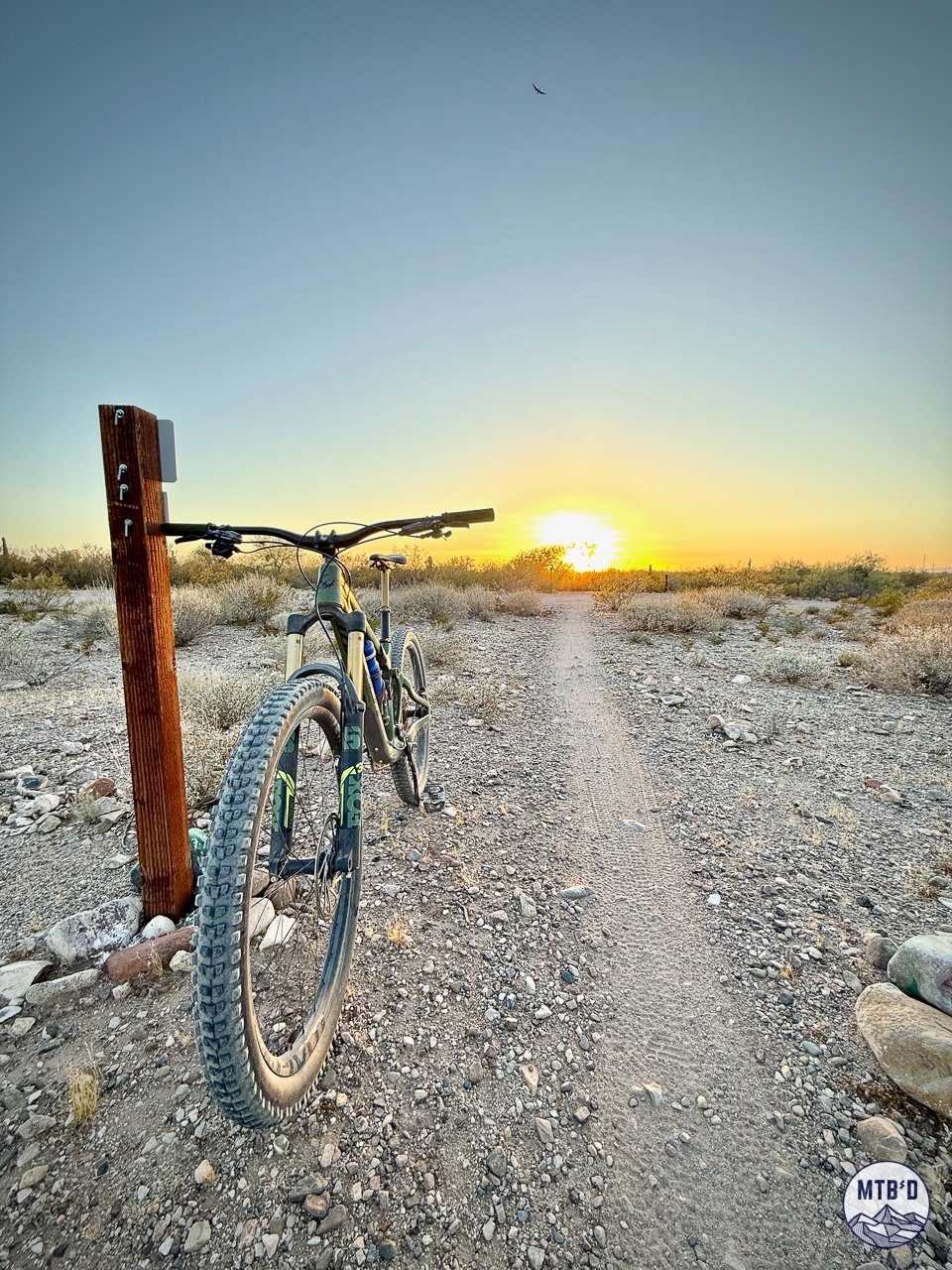 Arizona mountain biking gives you sunset on Lone Cactus Loop at Fantasy Island Mountain Bike Park, Tucson