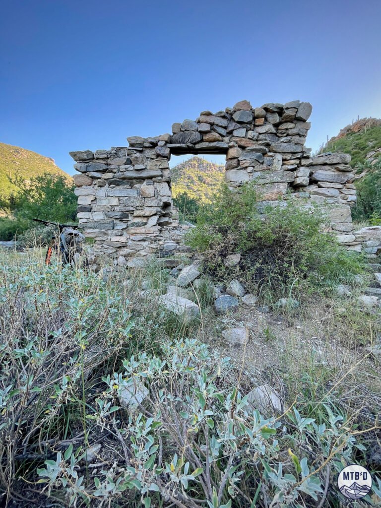 View of historic stone structure in Tortolita Mountain Park