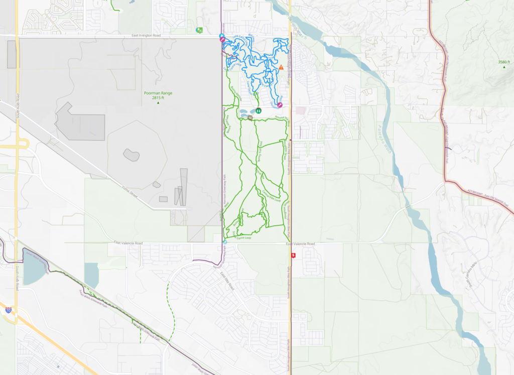 Map of Fantasy Island MTB Trails, Tucson