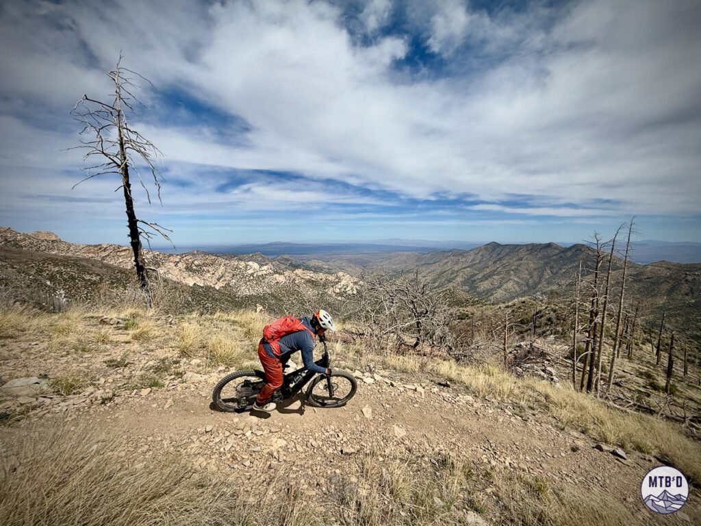 Dropping into Red Ridge trail on the backside of Mt. Lemmon, Santa Catalina Mountains, Tucson Arizona