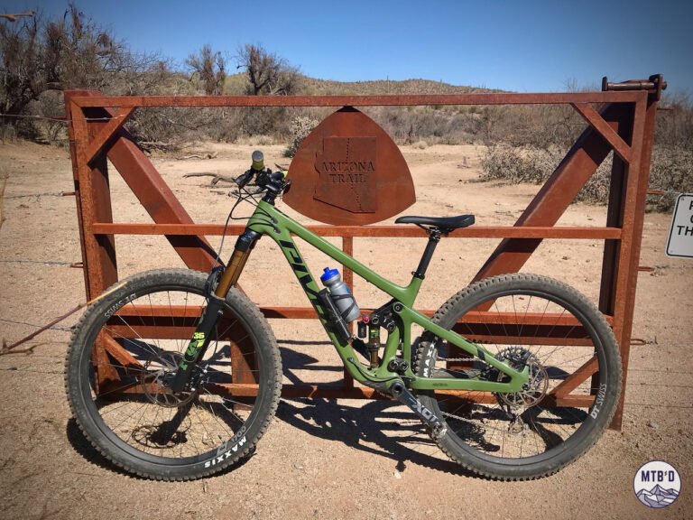 Full suspension mountain bike rental on the Arizona trail in Tucson.